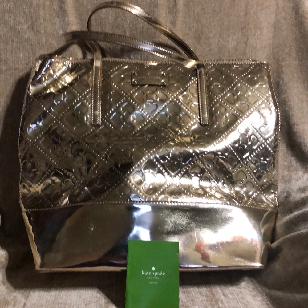 Authentic Kate Spade Metallic Gold Tote Bag